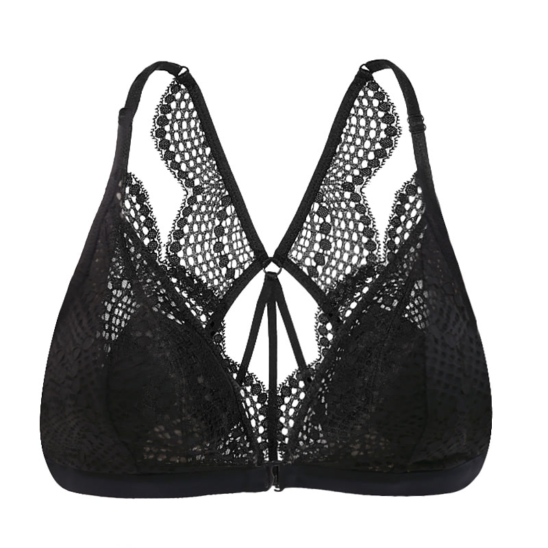 维多利亚的秘密 victorias secret 女士黑色性感蕾丝前开扣文胸